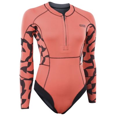 Shorty girl 1.5mm ION Amaze Hot LS Front Zip 2026 Tiger-coral Front