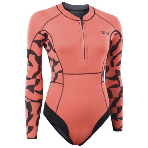 Shorty girl 1.5mm ION Amaze Hot LS Front Zip 2026 Tiger-coral Front